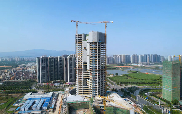 城市“金名片”| pp电子塔机助建新会第一高楼
