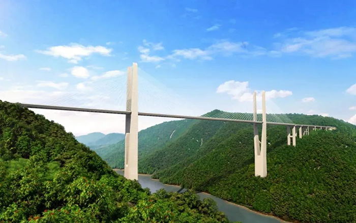 飞虹再起，pp电子塔机助建黔东南第一高桥